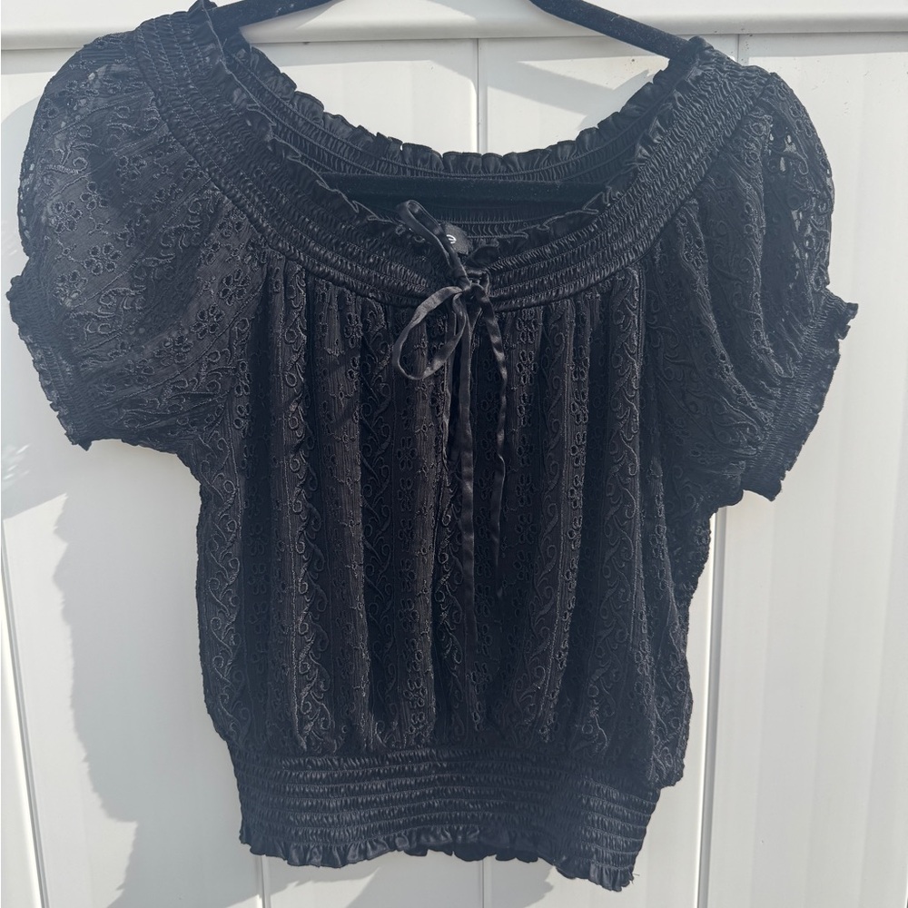 Elegant Black Lace Women's Top